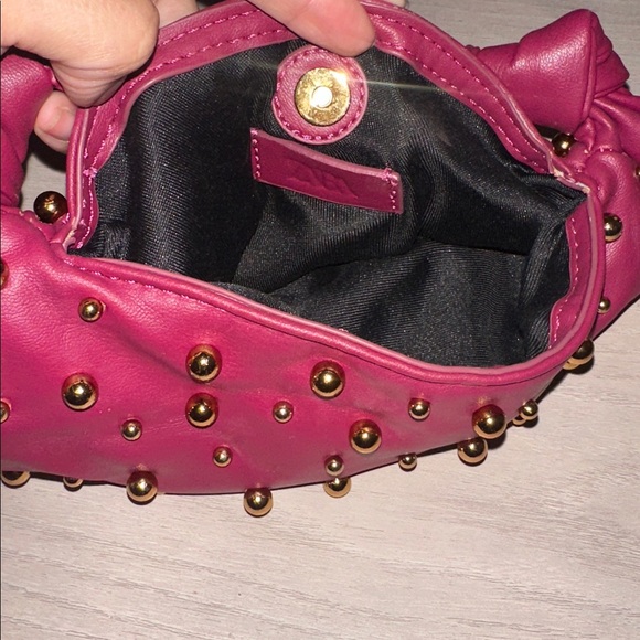 ZARA- Studded Pink Clutch with Gold Accents - Picture 4 of 5